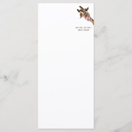 Funny Giraffe Tongue Out Playful Menu Lächeln Menükarte (Vorderseite)