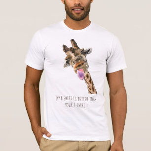 Funny Giraffe Tongue Out Playful Wink - Hinzufügen T-Shirt