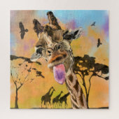 Funny Giraffe Tongue Out Playful Wink - Zeichnend Puzzle (Vertikal)
