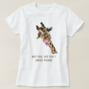 Funny Giraffe Tongue Out T - Shirt - Benutzerdefin