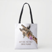 Funny Giraffe Tote Bag - Benutzerdefinierter Text Tasche (Vorderseite)