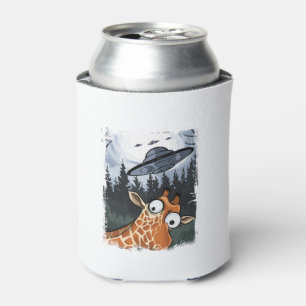 Funny Giraffe UFO Zoo Animal Weird Meme Graphic _ Dosenkühler