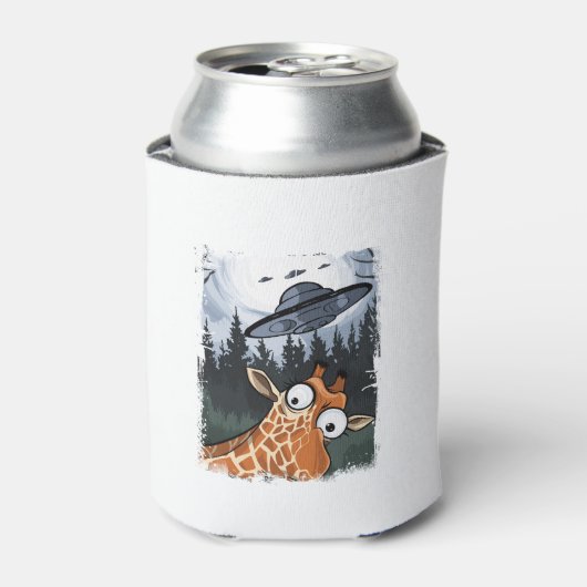 Funny Giraffe UFO Zoo Animal Weird Meme Graphic _ Dosenkühler (Kanne Vorderseite)