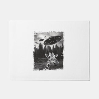 Funny Giraffe UFO Zoo Animal Weird Meme Graphic Fußmatte
