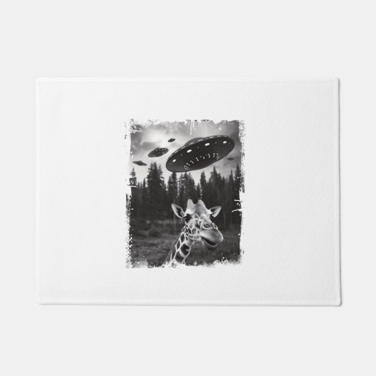 Funny Giraffe UFO Zoo Animal Weird Meme Graphic Fußmatte (Vorderseite)