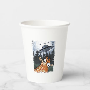 Funny Giraffe UFO Zoo Animal Weird Meme Graphic _ Pappbecher
