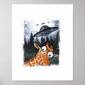 Funny Giraffe UFO Zoo Animal Weird Meme Graphic _ Poster (Vorne)