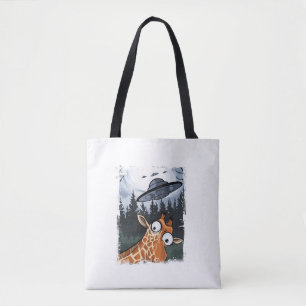 Funny Giraffe UFO Zoo Animal Weird Meme Graphic _ Tasche