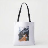 Funny Giraffe UFO Zoo Animal Weird Meme Graphic _ Tasche (Vorderseite)