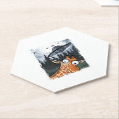 Funny Giraffe UFO Zoo Animal Weird Meme Graphic _ Untersetzer (angewinkelt)