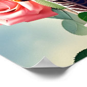 Funny Giraffe und Rose Digitale Kunst Poster (Ecke)