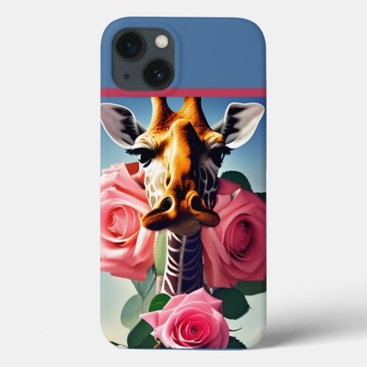 Funny Giraffe und Rose Surreal Case-Mate iPhone Hülle (Rückseite)