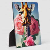 Funny Giraffe und Rose Surreal Fotoplatte (Seite)