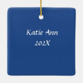 Funny Giraffe und Rose Surreal Personalisiert Keramikornament (Rückseite)