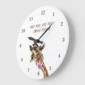 Funny Giraffe Wall Clock - Benutzerdefinierter Tex Große Wanduhr (Winkel)