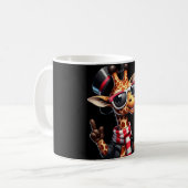 Funny Giraffe Wearing Sonnenbrille Kaffeetasse (Vorderseite Links)