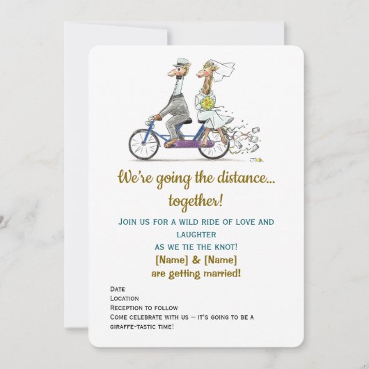 Funny Giraffe Wedding Save The Date (Vorderseite)