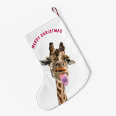 Funny Giraffe Weihnachten Strumpf - Lächeln Kleiner Weihnachtsstrumpf (Rückseite (Hängend))