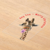 Funny Giraffe Weihnachtskarte - Benutzerdefinierte Acryleinladungen (Ablage )