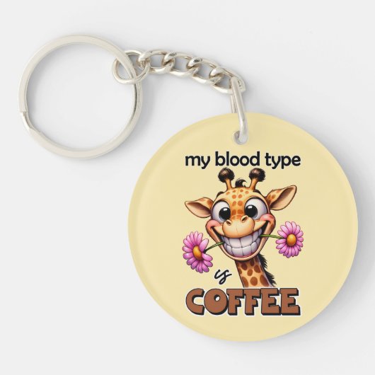 Funny giraffe word art coffee schlüsselanhänger (Vorderseite)