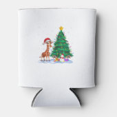 Funny Giraffe Xmas Tree Lights Reindeer Hat Christ Dosenkühler (Vorderseite)