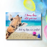 Funny Giraffe zum Geburtstag - Lippen sind versieg