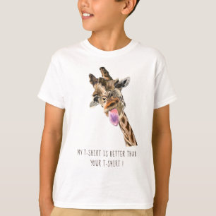 Funny Giraffe Zunge Out Playful Wink - Hinzufügen T-Shirt