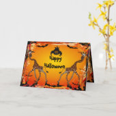 Funny Giraffen & Spider Halloween Card Karte (Gelbe Blume)