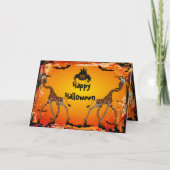 Funny Giraffen & Spider Halloween Card Karte (Vorderseite)