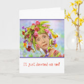 Funny Girl Birthday Card Karte (Gelbe Blume)