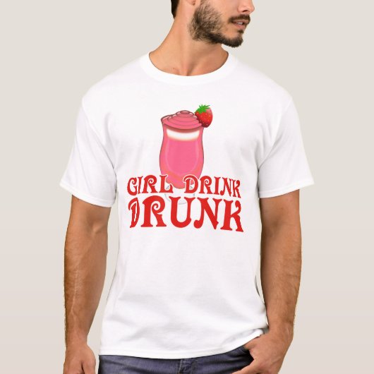 Funny Girl Drink Betrunken T-Shirt (Vorderseite)