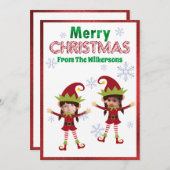 Funny Girl Elves Custom Kids Fotos Weihnachten (Vorne/Hinten)