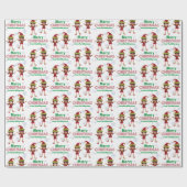 Funny Girl Elves Custom Kids Fotos Weihnachten Geschenkpapier (Flach)