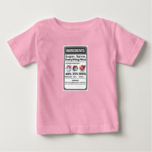 Funny Girl Ingredients Label Einfaches Halloween Baby T-shirt
