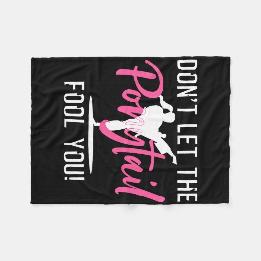 Funny Girl Karate Design Kinder Kickboxing Fleecedecke (Vorderseite (Horizontal))