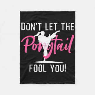 Funny Girl Karate Design Kinder Kickboxing Fleecedecke