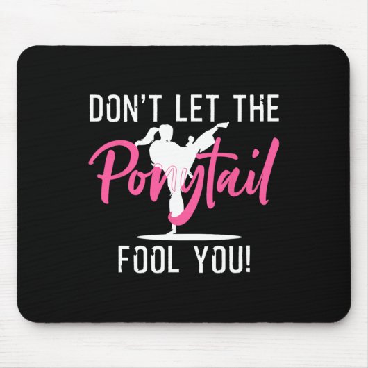 Funny Girl Karate Design Kinder Kickboxing Mousepad (Vorne)