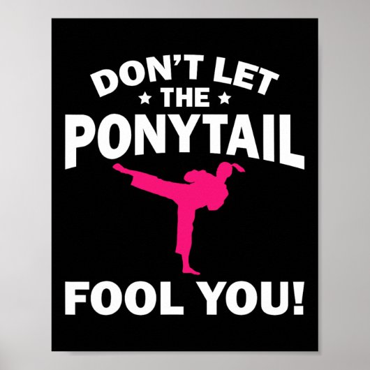 Funny Girl Karate Design Kinder Kickboxing Poster (Vorne)