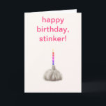 Funny Girl Knolic Happy Birthday Stinker Humour Karte<br><div class="desc">Eine Geburtstagskarte für sie mit der Meldung "Happy Geburtday, Stinker" und dem darin enthaltenen Text mit folgendem Wortlaut: "Ich hoffe, Sie feiern heute mit viel Knoblauchpizza. Wie du es magst!" Sie können die Namen des Absenders und des Empfängers, die Begrüßung und den Text personalisieren, um eine humorvolle, alberne Witz personalisierte...</div>