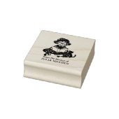 Funny Girl mit Cat Buchzeichen Gummistempel (Stempel)