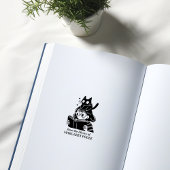 Funny Girl mit Cat Buchzeichen Gummistempel