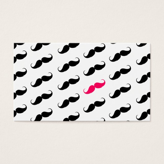 Funny Girl Pink und Black Mustache Muster (Vorderseite)
