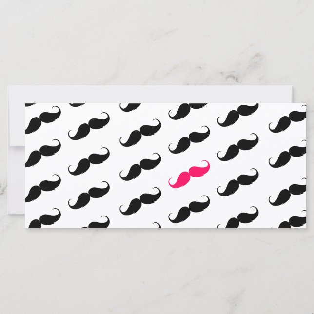 Funny Girl Pink und Black Mustache Muster (Vorderseite)