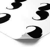 Funny Girl Pink und Black Mustache Muster Poster (Ecke)