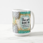 Funny Girl Runs auf Caffeine Sarcasm Tasse Geschen (VorderseiteRechts)