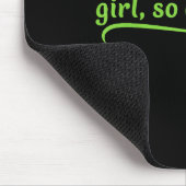 Funny Girl So Confusing Green Text Sarcastic Quote Mousepad (Ecke)