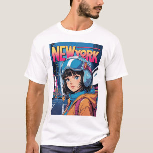 Funny Girl Vintag Post Card New York USA T-Shirt