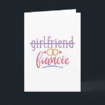 Funny Girlfriend Fiancee Verlobung Ideen Karte<br><div class="desc">Ein lustiges Hochzeitsdesign mit Sprichwort "Girlfriend fiancee" darauf. Perfektes Hochzeitsgeschenk für Sie, Freunde, Verwandte oder Kollegen.</div>