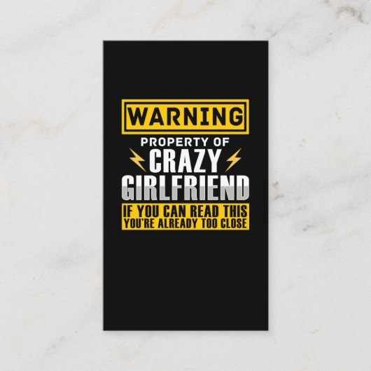 Funny Girlfriend Property Witty Boyfriend Visitenkarte (Vorderseite)