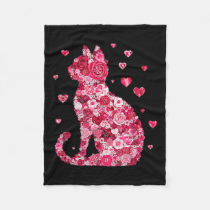 Funny Girls Cat Valentinstag Frauen glücklich Meow Fleecedecke